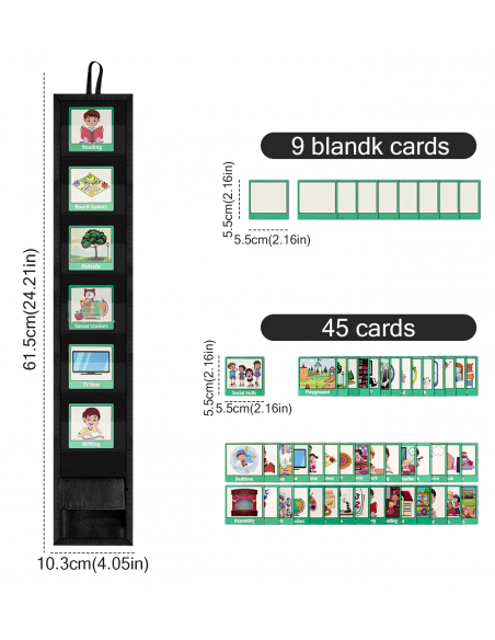 Programma Giornaliero Visivo per bambini con 45 carte attività