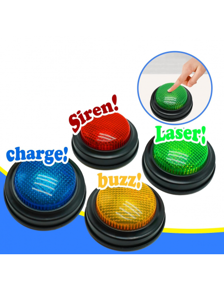 Set di 4 Buzzer Luminosi e Sonori – Giochi Educativi per Bambini