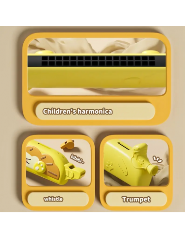 Armonica 3 in 1 per bambini – Armonica, Fischietto e Trombetta