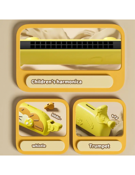 Armonica 3 in 1 per bambini – Armonica, Fischietto e Trombetta