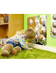 Pannello a specchio acrilico con 9 cupole convesse 780mm per aule e nidi