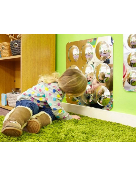 Pannello a specchio acrilico con 9 cupole convesse 780mm per aule e nidi