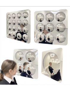 Set Pannelli a specchio acrilico con cupole convesse per aule e nidi