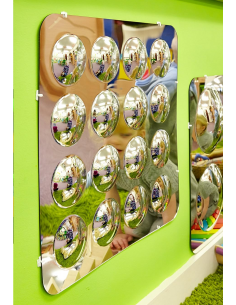 Pannello a specchio acrilico con 16 cupole convesse 490mm er aule e nidi