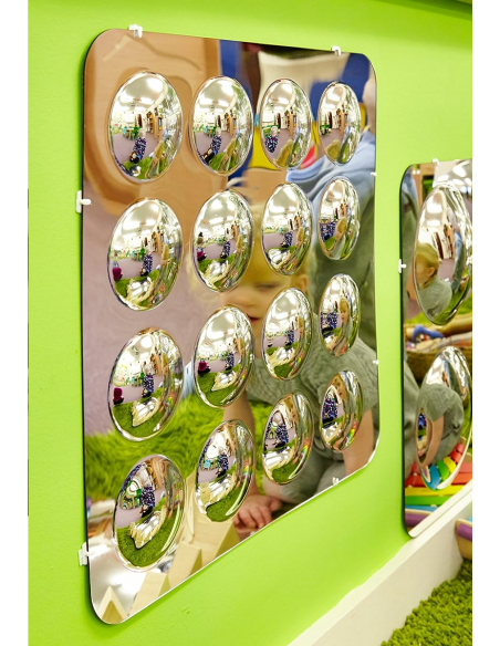 Pannello a specchio acrilico con 16 cupole convesse 490mm er aule e nidi