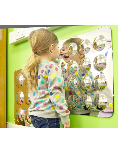 Pannello a specchio acrilico con 16 cupole convesse 490mm er aule e nidi