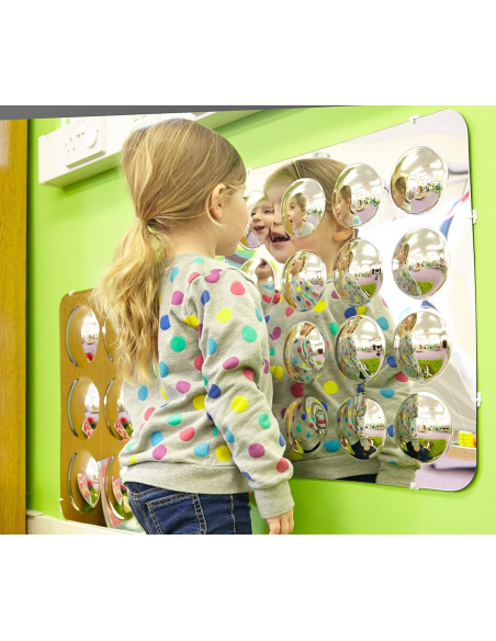 Pannello a specchio acrilico con 16 cupole convesse 490mm er aule e nidi