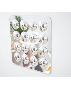 Pannello a specchio acrilico con 16 cupole convesse 490mm er aule e nidi