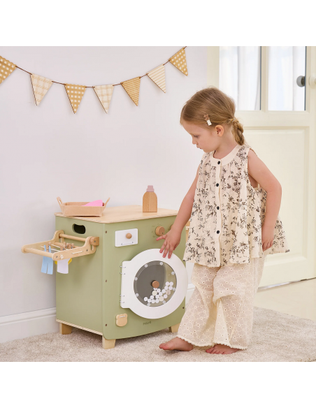 Lavatrice giocattolo in legno PolarB con accessori