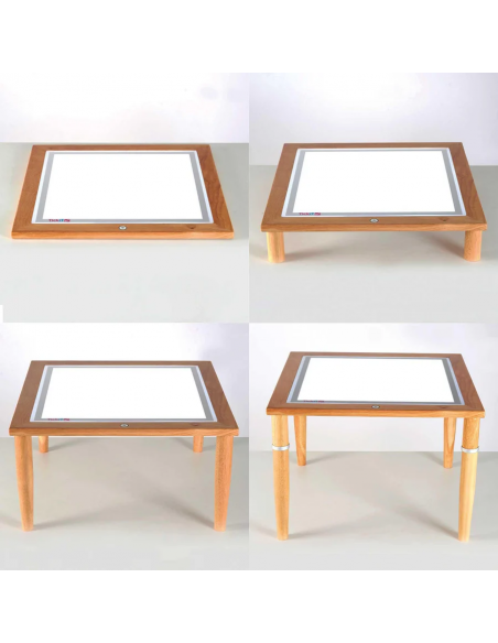 Tavolo Luminoso in Legno con Superficie a LED