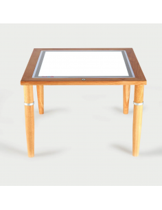 Tavolo Luminoso in Legno con Superficie a LED
