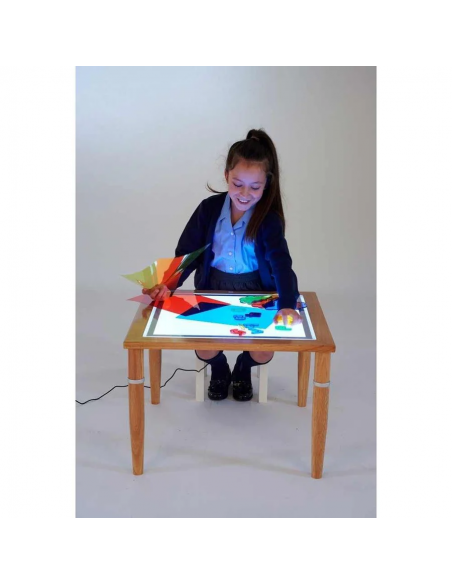 Tavolo Luminoso in Legno con Superficie a LED