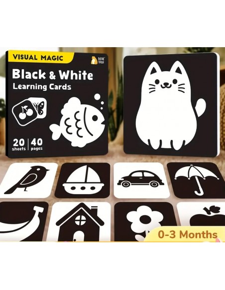 Carte stimolo visivo bianconere per neonati