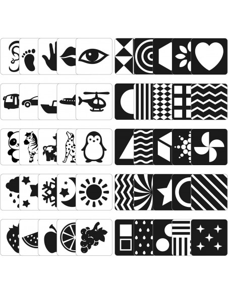 Flashcards in bianco e nero per neonati (0-3 mesi)