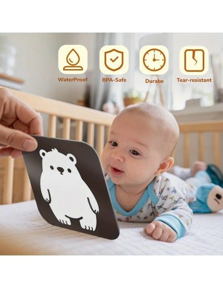 Flashcards in bianco e nero per neonati (0-3 mesi)