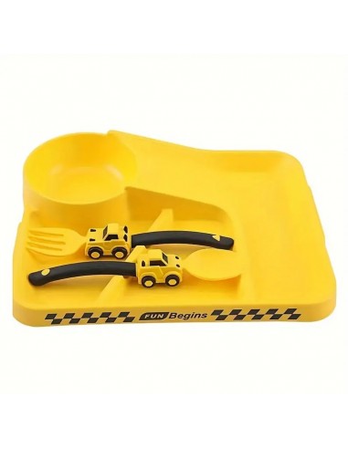 Set Piatto e Posate per Bambini a Tema Cantiere