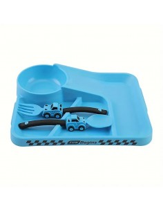 Set Piatto e Posate per Bambini a Tema Cantiere