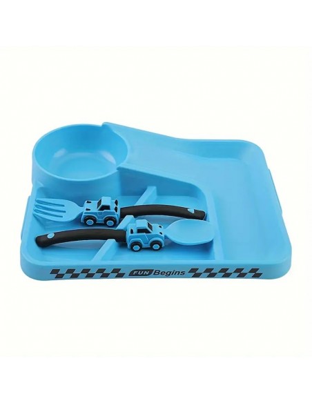 Set Piatto e Posate per Bambini a Tema Cantiere – Divertente e Sicuro