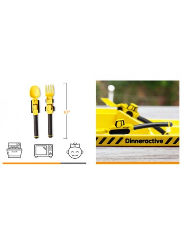 Set Piatto e Posate per Bambini a Tema Cantiere – Divertente e Sicuro