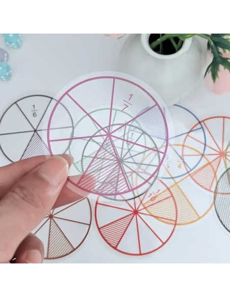 Dischi trasparenti frazioni didattiche – set colorato per matematica