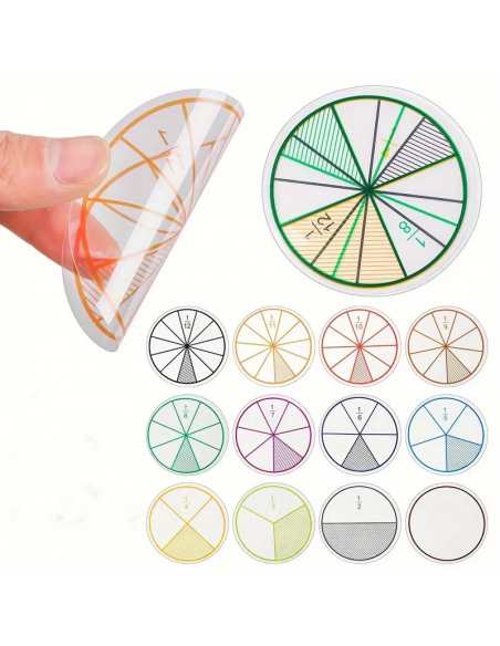 Dischi trasparenti frazioni didattiche – set colorato per matematica