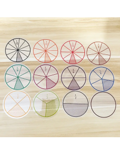 Dischi trasparenti frazioni didattiche – set colorato per matematica