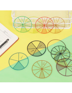 Dischi trasparenti frazioni didattiche – set colorato per matematica