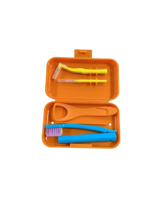 Kit igiene orale da viaggio per bambini con custodia colorata