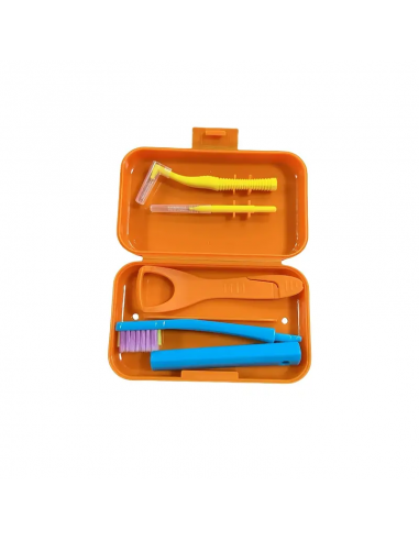 Kit igiene orale da viaggio per bambini con custodia colorata