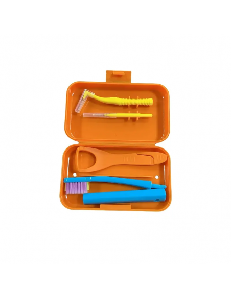 Kit igiene orale da viaggio per bambini con custodia colorata