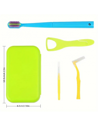 Kit igiene orale da viaggio per bambini con custodia colorata