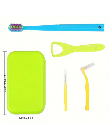 Kit igiene orale da viaggio per bambini con custodia colorata