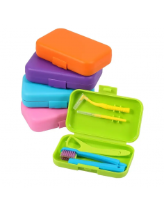 Kit igiene orale da viaggio per bambini con custodia colorata