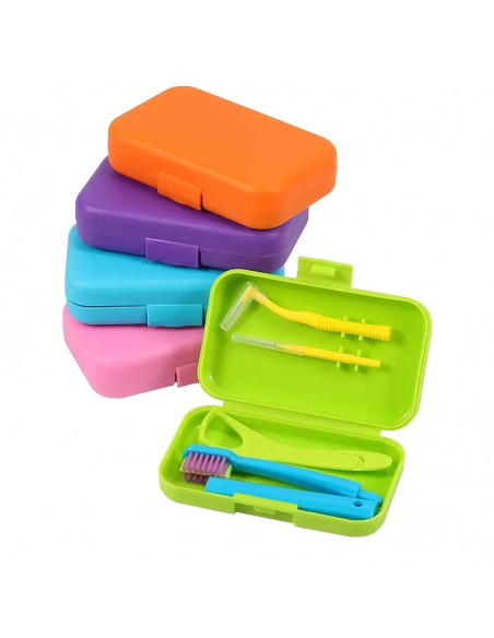 Kit igiene orale da viaggio per bambini con custodia colorata