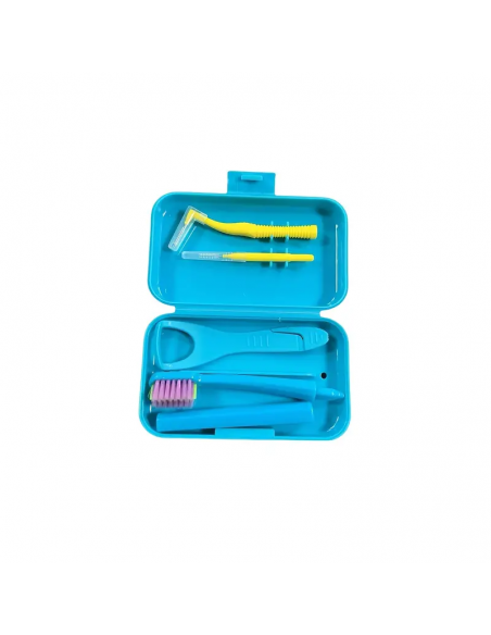 Kit igiene orale da viaggio per bambini con custodia colorata