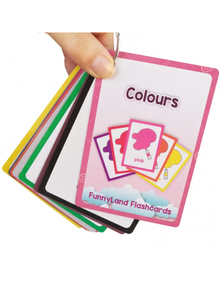 Flashcard colori e forme per bambini con anello apribile