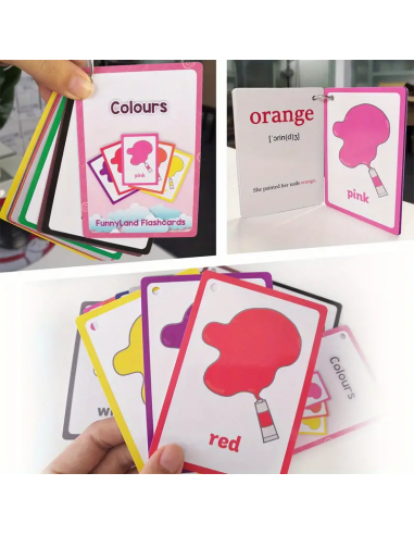 Flashcard colori e forme per bambini con anello apribile