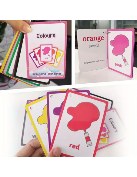 Flashcard colori e forme per bambini con anello apribile