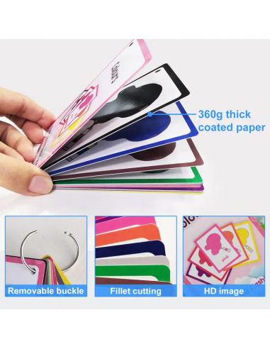 Flashcard colori e forme per bambini con anello apribile