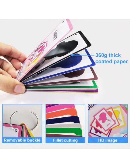 Flashcard colori e forme per bambini con anello apribile
