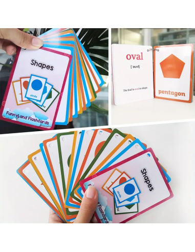 Flashcard colori e forme per bambini con anello apribile