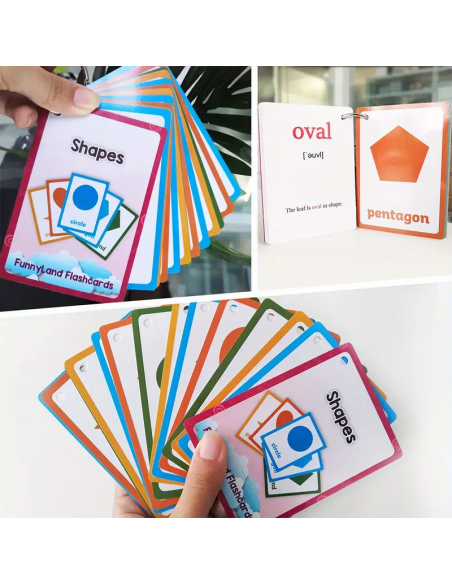 Flashcard colori e forme per bambini con anello apribile