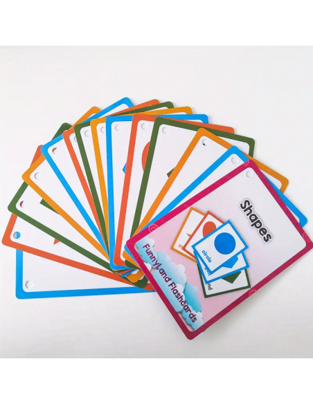 Flashcard colori e forme per bambini con anello apribile