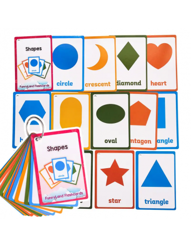 Flashcard colori e forme per bambini con anello apribile