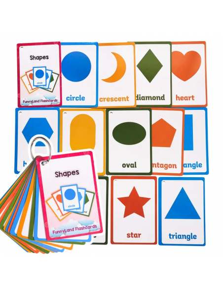 Flashcard colori e forme per bambini con anello apribile