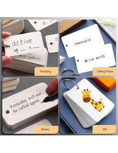 Flash card vuote con anello per attività fai da te