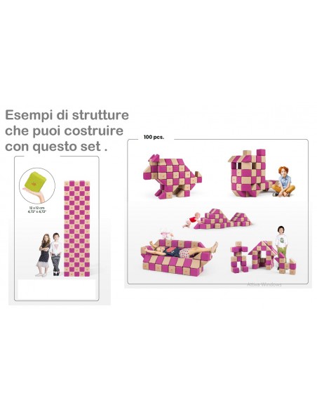 Blocchi magnetici morbidi educativi Set Creativo JollyHeap 100pz.