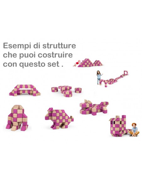 Blocchi magnetici morbidi educativi Set Creativo JollyHeap 100pz.