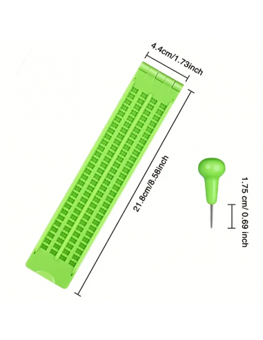 Tavoletta per scrittura in Braille – 4 righe con penna stilo