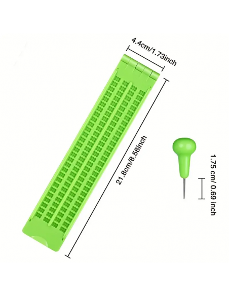 Tavoletta per scrittura in Braille – 4 righe con penna stilo